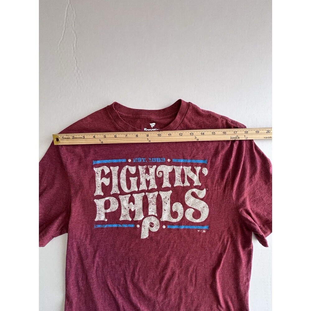 Mens Philadelphia Phillies T Shirt M Burgundy Fanatics Fightin Phils MLB - Picture 7 of 11
